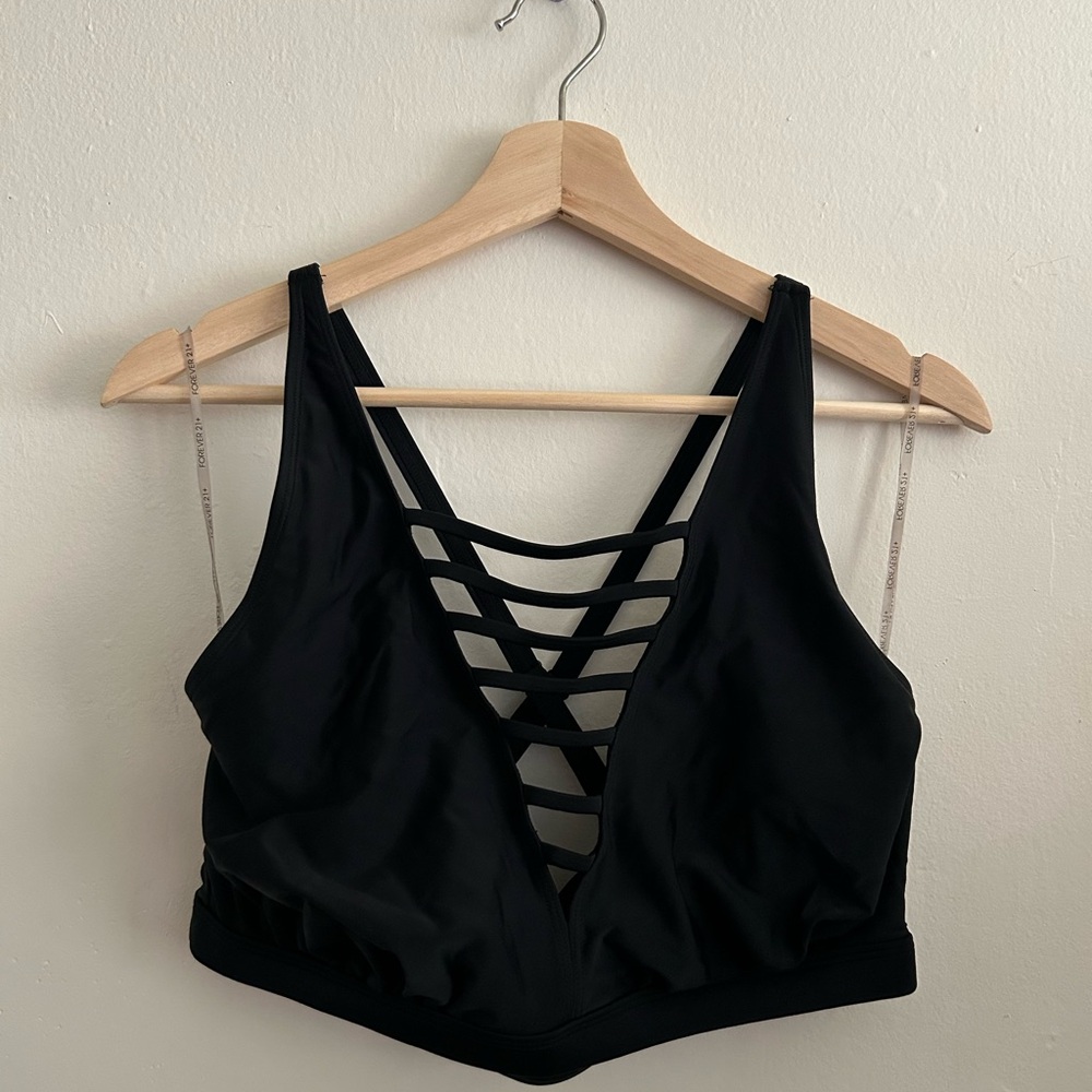 Stylish Black Strappy Bikini Top